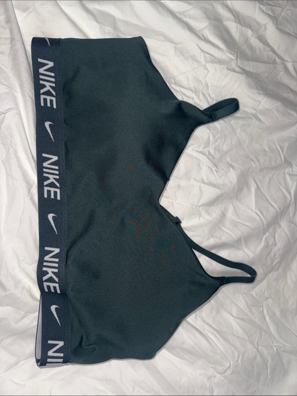 Nike Dark Green Sports Bra with Logo Band